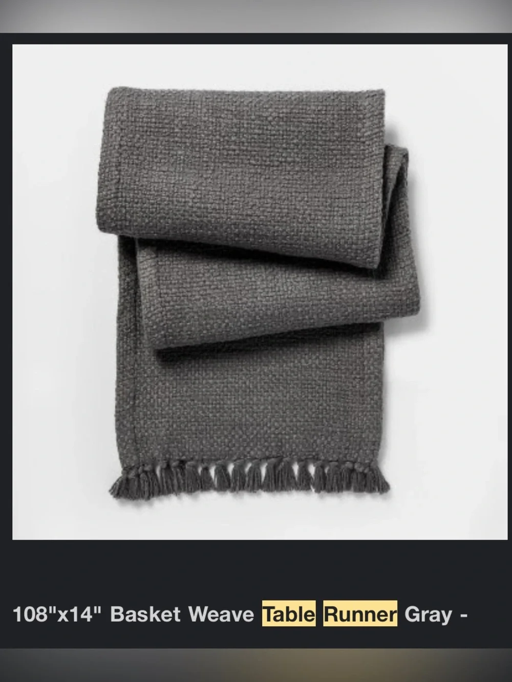 Threshold Basket Weave Table Runner— 108” x 14”